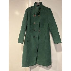 Chickle Women's Stand Collar Double Breasted Trench Coat, Green XL